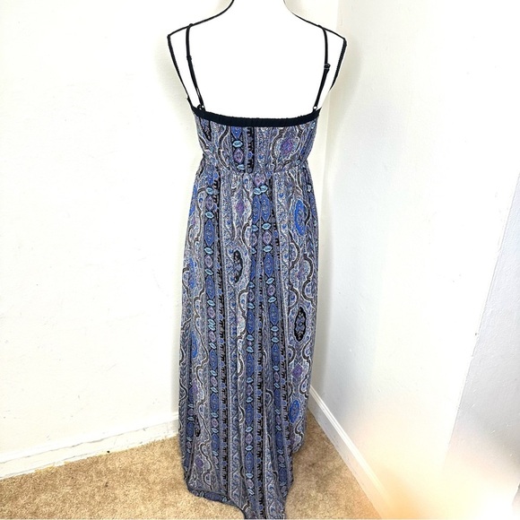 Doe & Rae Bohemian Maxi Long Dress Women Size X Small Blue Sleeveless - Picture 6 of 10